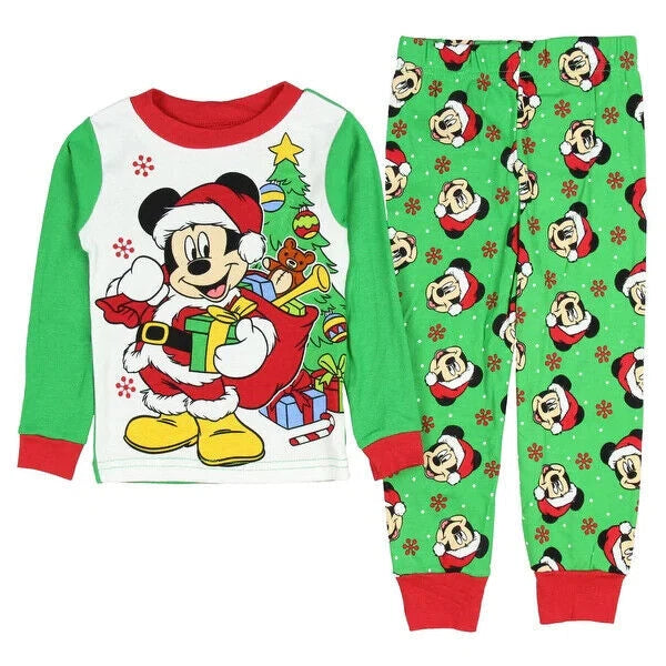 Disney Mickey Mouse 2-Piece Christmas Pajama Set Various Sizes