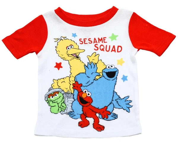 Sesame Street Elmo Pajamas for Toddlers, 4 Piece Cotton Elmo Pjs for Boys,...