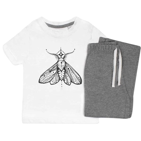 'Moth Motif' Kids Nightwear / Pyjama Set (KP013461)