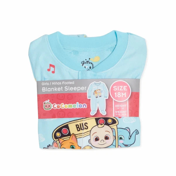 CoComelon Pajamas One Piece Girl Boy Toddler 2T 3T 4T 5T Sleeper union suit feet