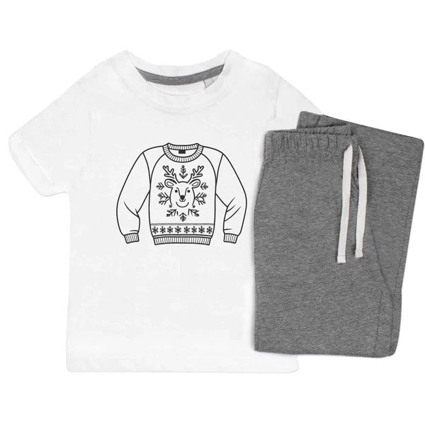 'Christmas Jumper' Kids Nightwear / Pyjama Set (KP049979)