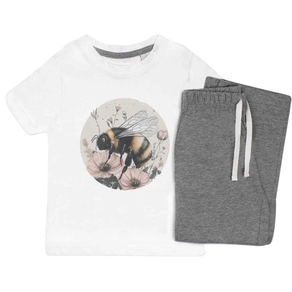 'Bumblebee with Flowers' Kids Nightwear / Pyjama Set (KP049829)