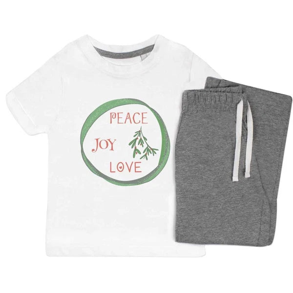'Peace Joy Love' Kids Nightwear / Pyjama Set (KP042843)
