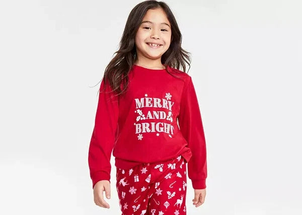 Family Pajamas Matching Kids Mix It Merry & Bright Pajama Top ONLY
