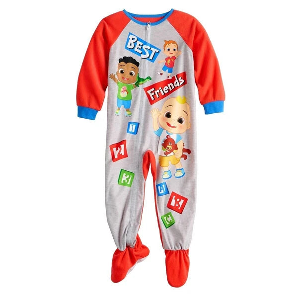 Cocomelon Toddler One Piece Pajamas Footed Blanket Sleeper Boy Girl 2T 3T 4T 5T