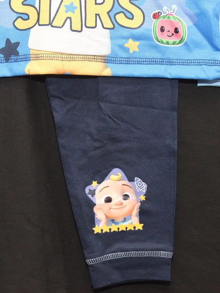COCOMELON Boys Pyjamas/ Blue PJs in a Choice of 2 Styles Sizes 12 Months-4 Years