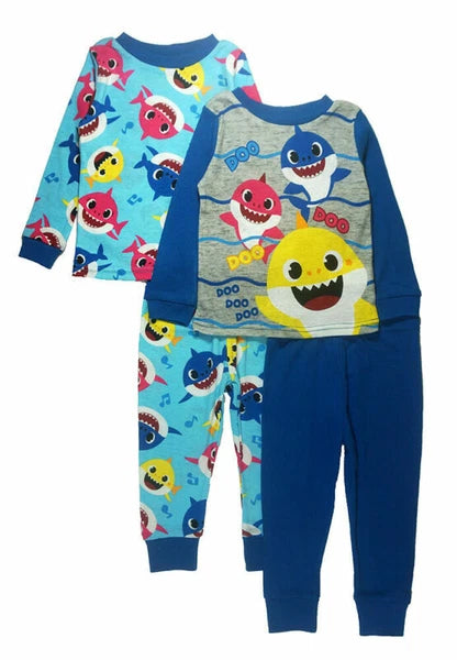 Baby Shark Toddler Boys 4pc Pajama Pant Set Size 2T 3T 4T 5T