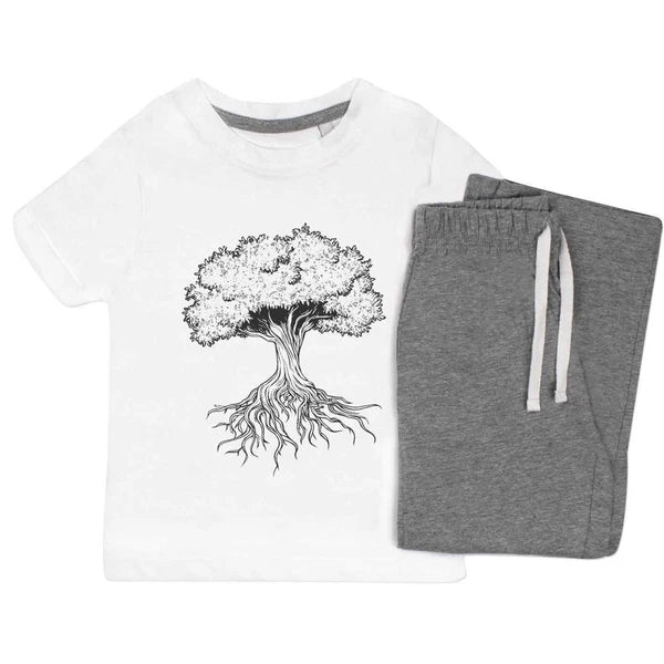 'Tree with Roots' Kids Nightwear / Pyjama Set (KP052904)