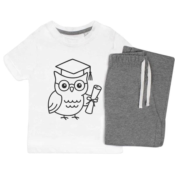 'Graduation Owl' Kids Nightwear / Pyjama Set (KP054343)