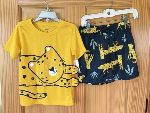 New Carter's Boys Cheetah Poly Pajama 2 pc Set Toddler many sizes