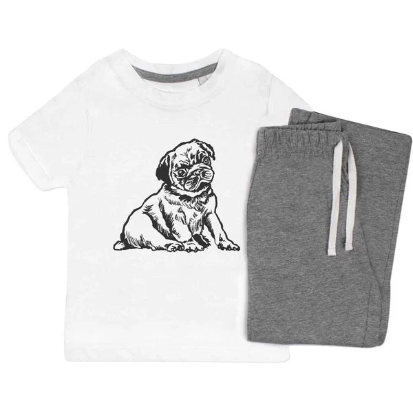 'Pug Puppy' Kids Nightwear / Pyjama Set (KP019699)