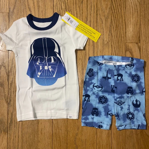 NWT BabyGap Star Wars Darth Vader Short Sleeve Organic Cotton PJ Set (2T & 3T)