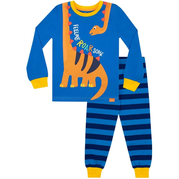 Dinosaur Diplodocus Pyjamas Kids Boys 18 24 Months 2 3 4 5 6 Years PJs Stripes