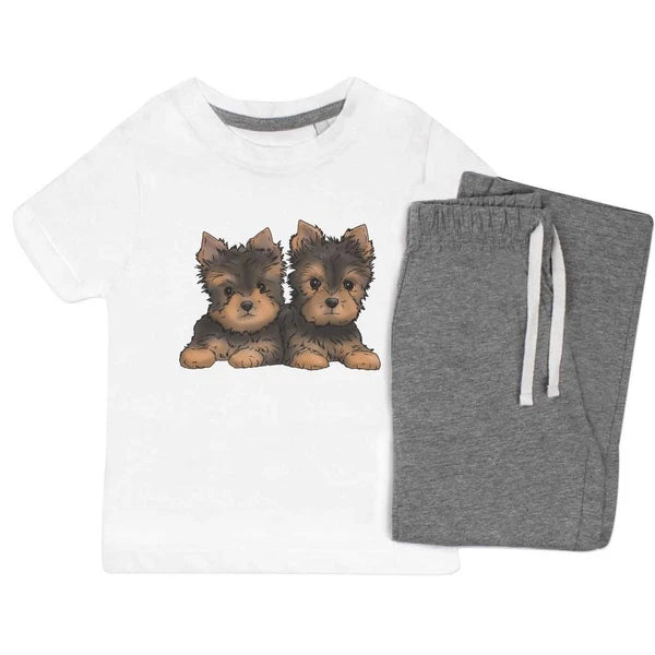 'Yorkie Puppies' Kids Nightwear / Pyjama Set (KP037353)