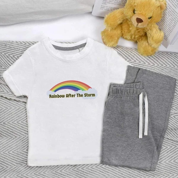 'Rainbow After The Storm' Kids Nightwear / Pyjama Set (KP052822)