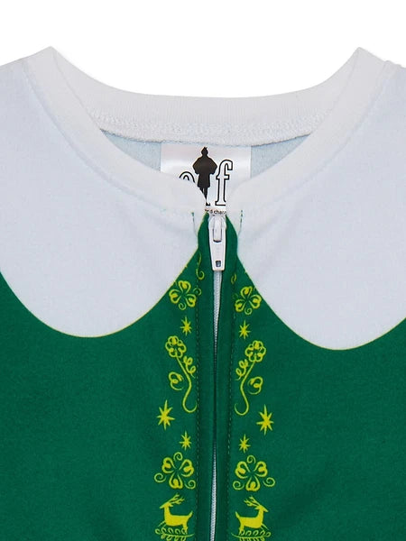 New Buddy the Elf Toddler Christmas Fleece One-Piece Sleeper Pajama 2 3 4 5