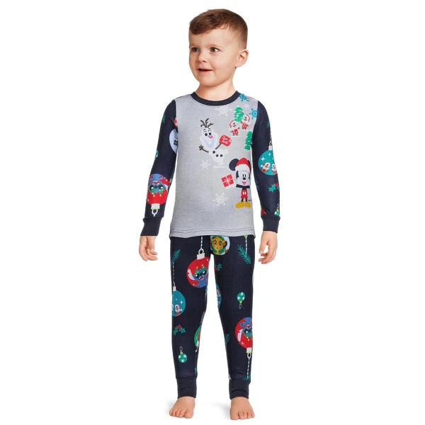 Disney 100 Toddler Boy Family Christmas 2 Piece Knit Pajama Set 2T 3T 5T