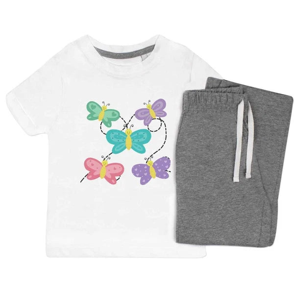 'Flight of Butterflies' Kids Nightwear / Pyjama Set (KP044864)