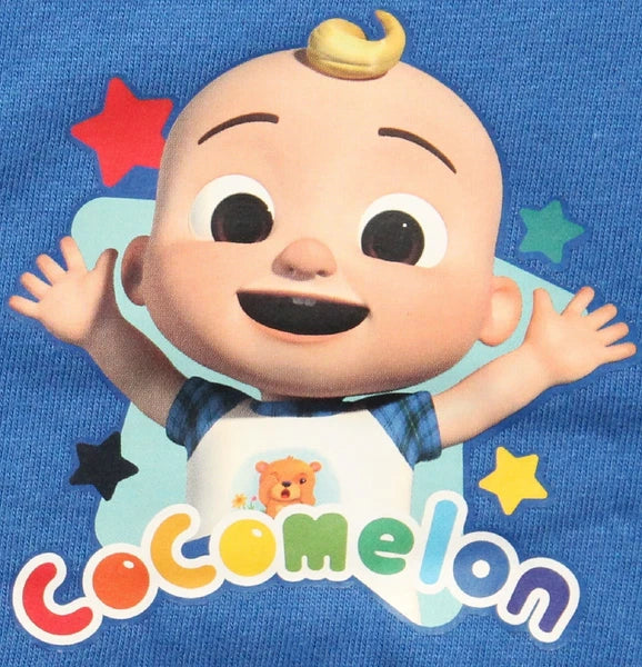 COCOMELON Boys Pyjamas/ Blue PJs in a Choice of 2 Styles Sizes 12 Months-4 Years