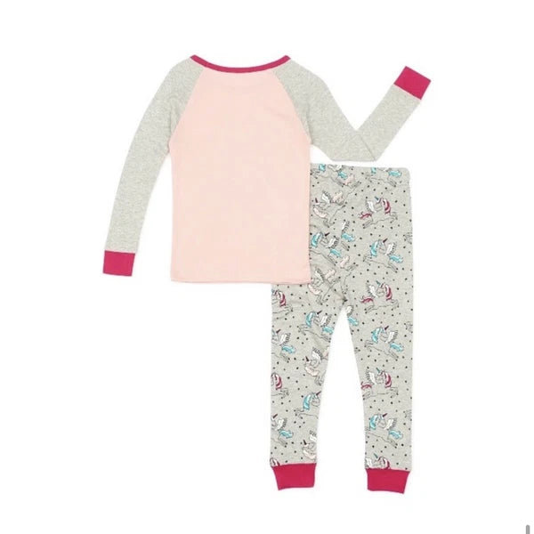 Wonder Nation Toddler Girls' Unicorn Cotton Sleep Set, 2 Piece Size 18mo and 3T