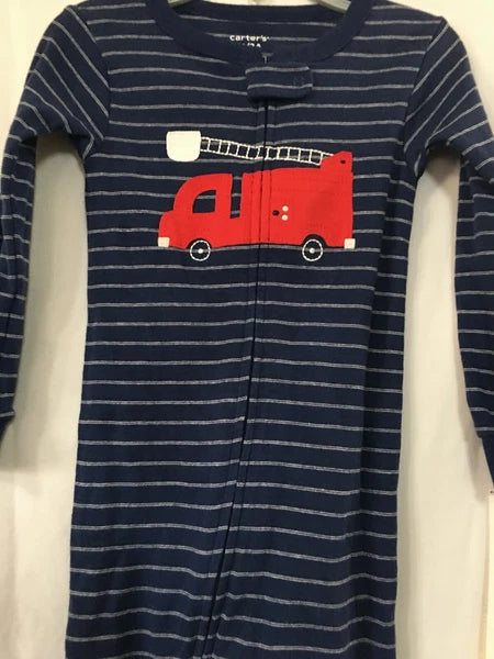 New Carter's 1-Piece Firetruck Cotton Pajama PJs Footie Sleeper Toddler Boy