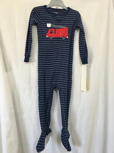 New Carter's 1-Piece Firetruck Cotton Pajama PJs Footie Sleeper Toddler Boy