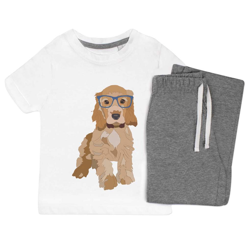 'Spaniel Puppy' Kids Nightwear / Pyjama Set (KP027559)