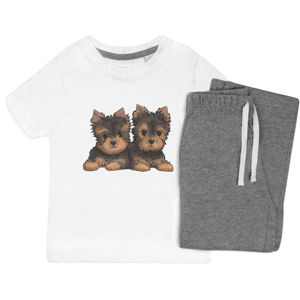 'Yorkie Puppies' Kids Nightwear / Pyjama Set (KP037353)
