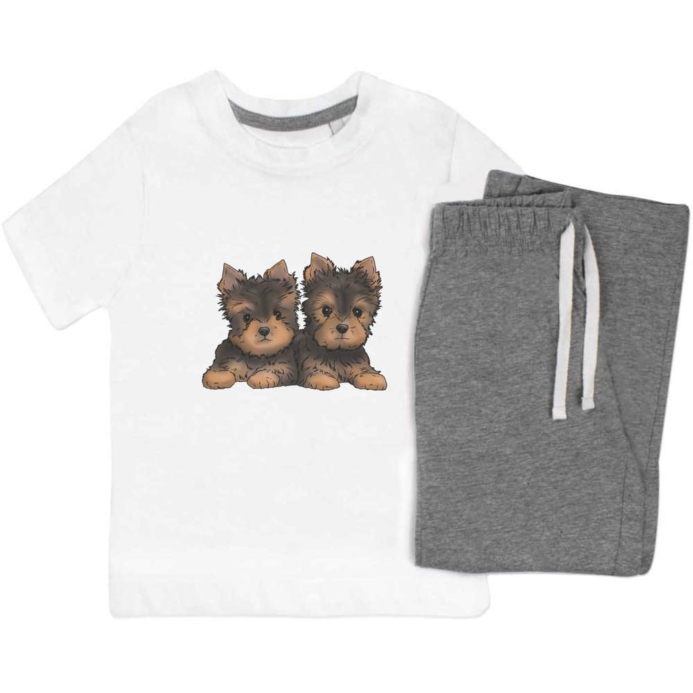 'Yorkie Puppies' Kids Nightwear / Pyjama Set (KP037353)