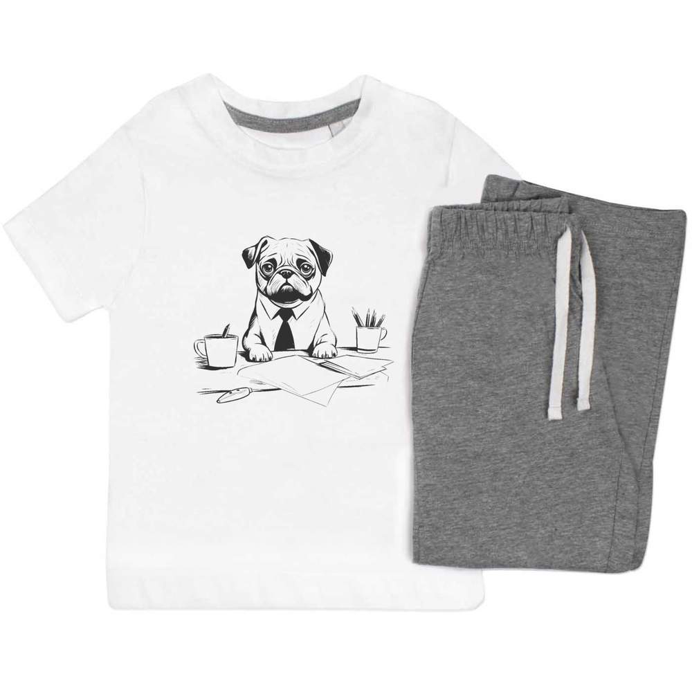 'Working Pug ' Kids Nightwear / Pyjama Set (KP043612)