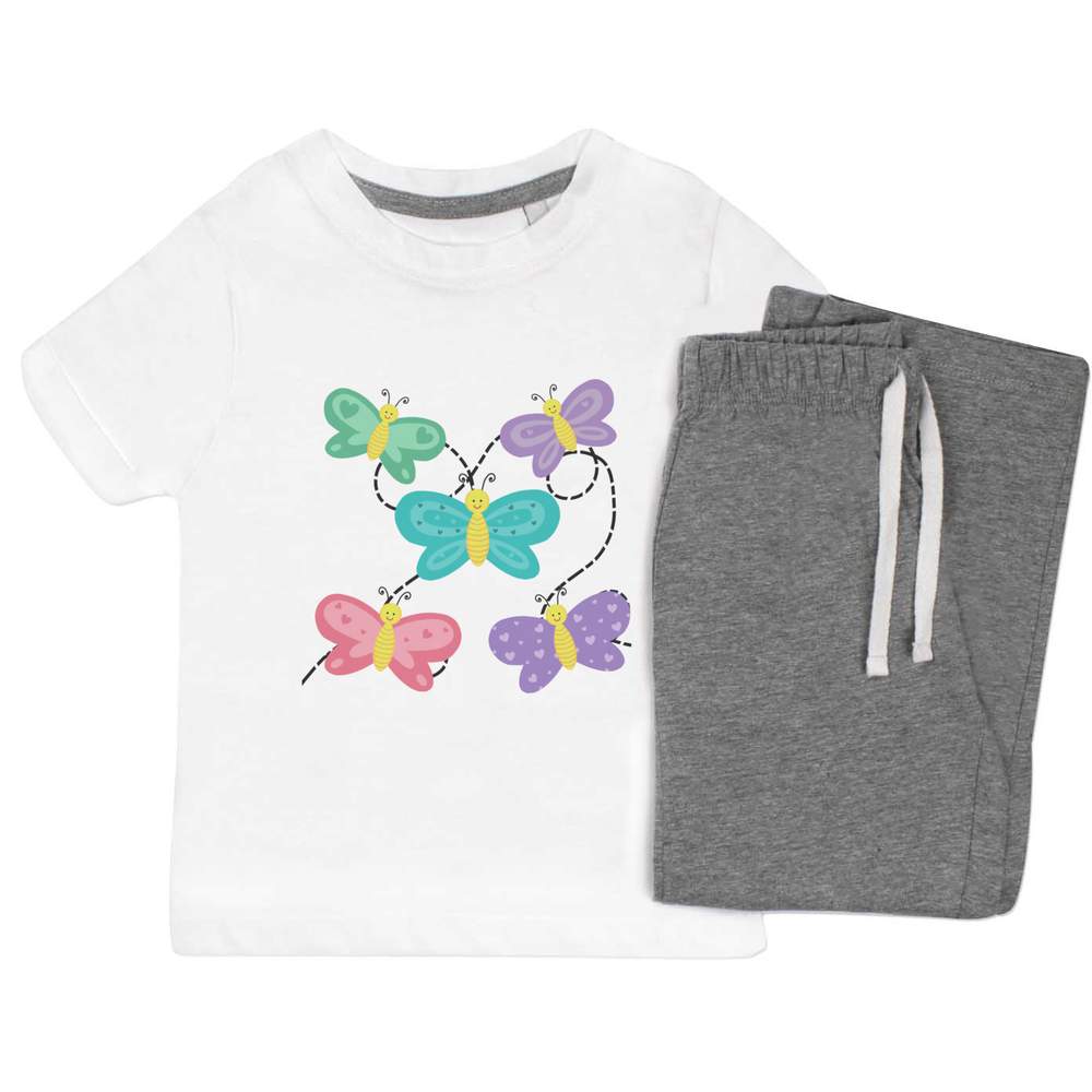 'Flight of Butterflies' Kids Nightwear / Pyjama Set (KP044864)