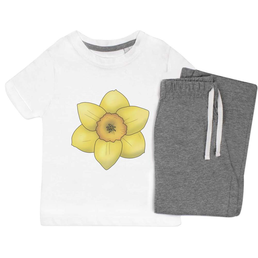 'Daffodil Flower Close Up' Kids Nightwear / Pyjama Set (KP046476)