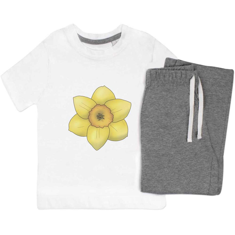 'Daffodil Flower Close Up' Kids Nightwear / Pyjama Set (KP046476)