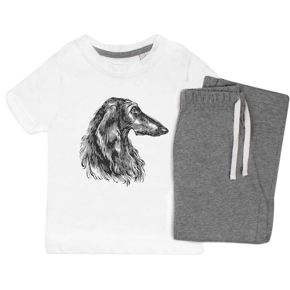 'Afghan Hound Side View' Kids Nightwear / Pyjama Set (KP054328)
