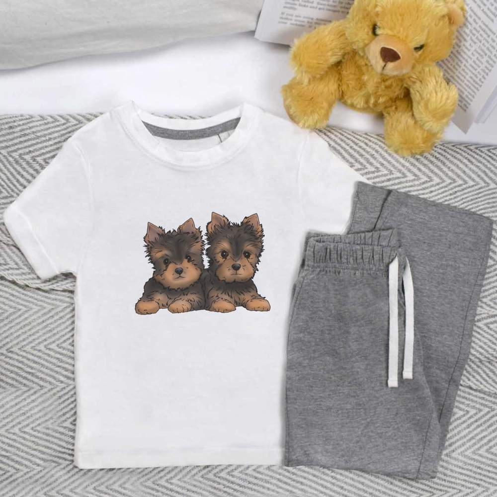 'Yorkie Puppies' Kids Nightwear / Pyjama Set (KP037353)