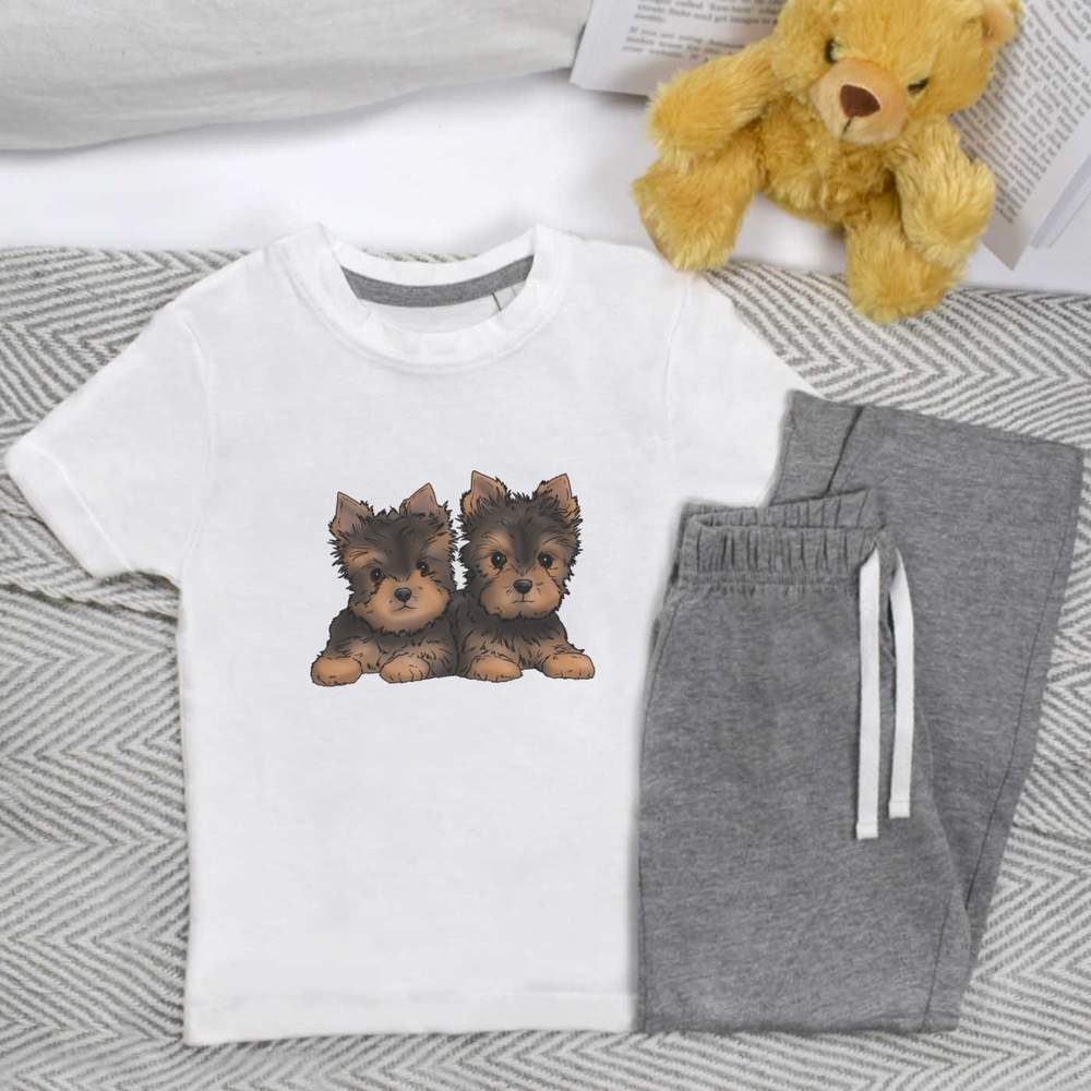 'Yorkie Puppies' Kids Nightwear / Pyjama Set (KP037353)