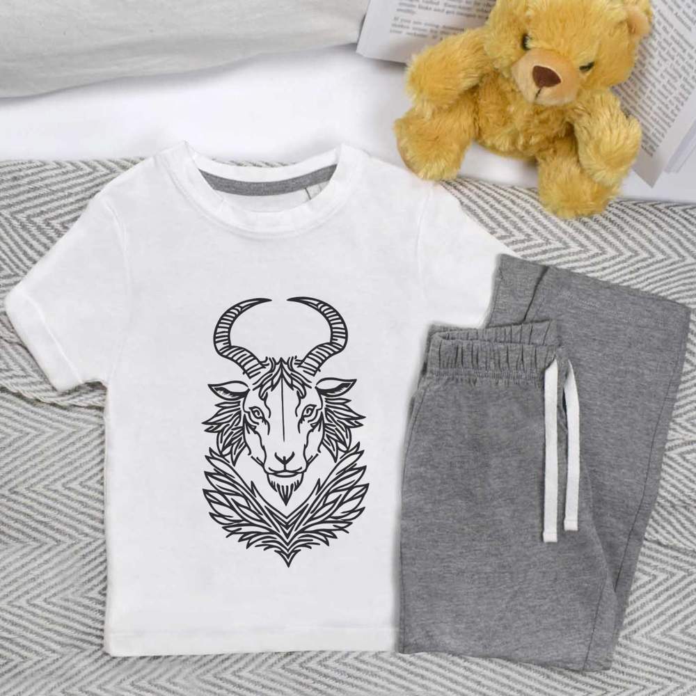 'Goat Motif' Kids Nightwear / Pyjama Set (KP043772)