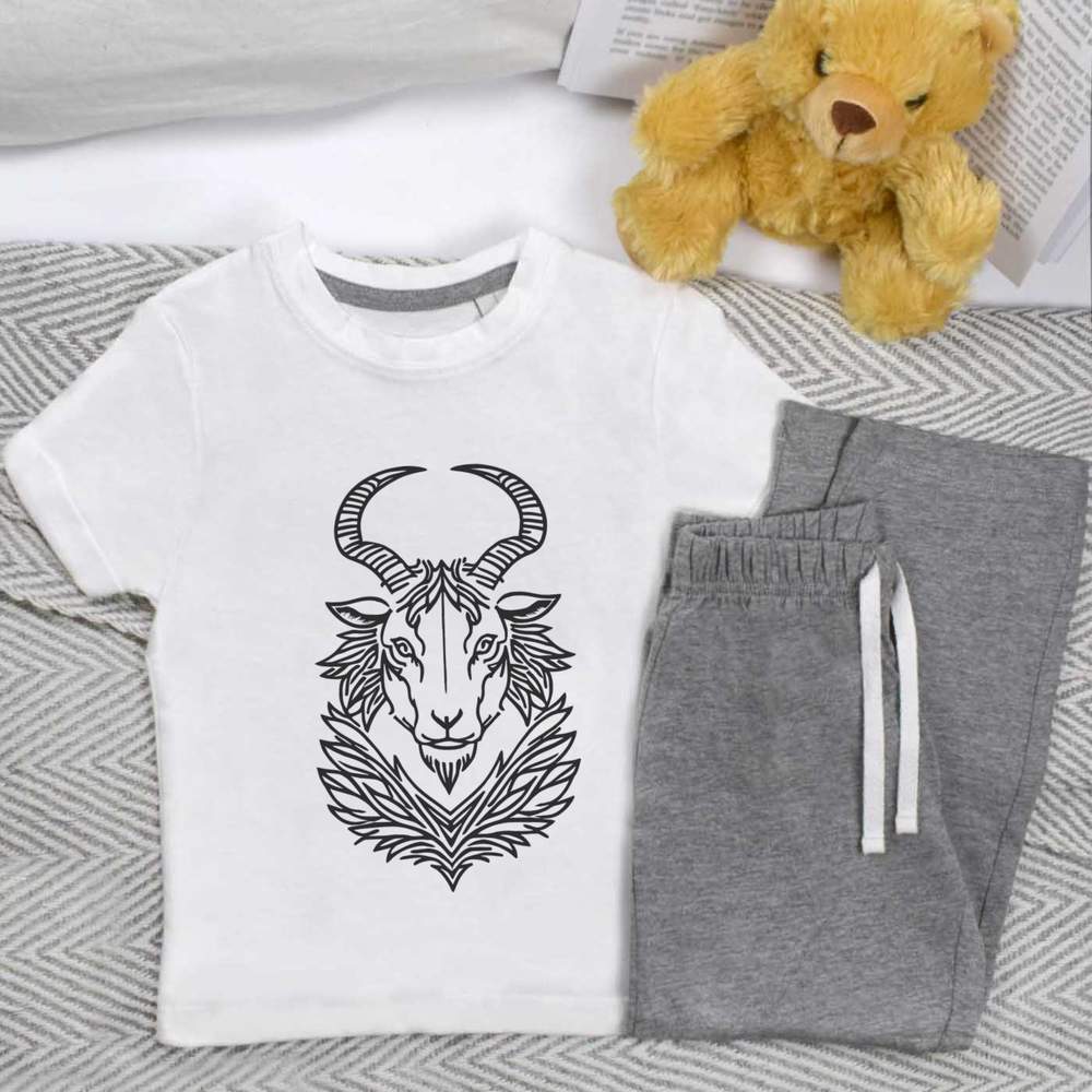 'Goat Motif' Kids Nightwear / Pyjama Set (KP043772)