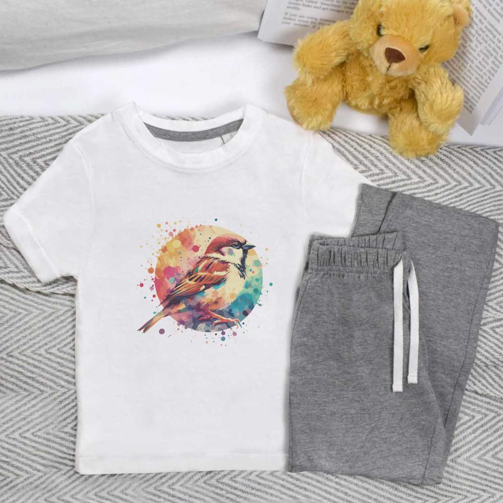 'House Sparrow' Kids Nightwear / Pyjama Set (KP047461)