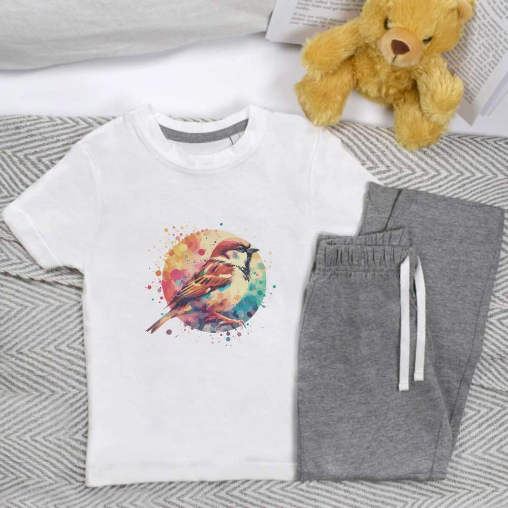 'House Sparrow' Kids Nightwear / Pyjama Set (KP047461)