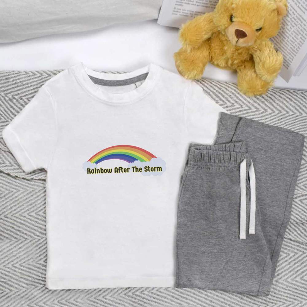 'Rainbow After The Storm' Kids Nightwear / Pyjama Set (KP052822)