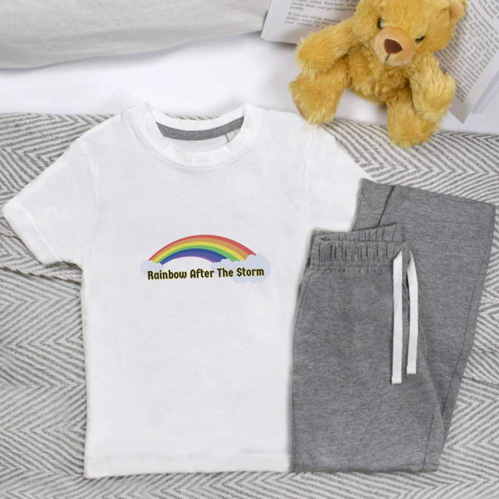 'Rainbow After The Storm' Kids Nightwear / Pyjama Set (KP052822)