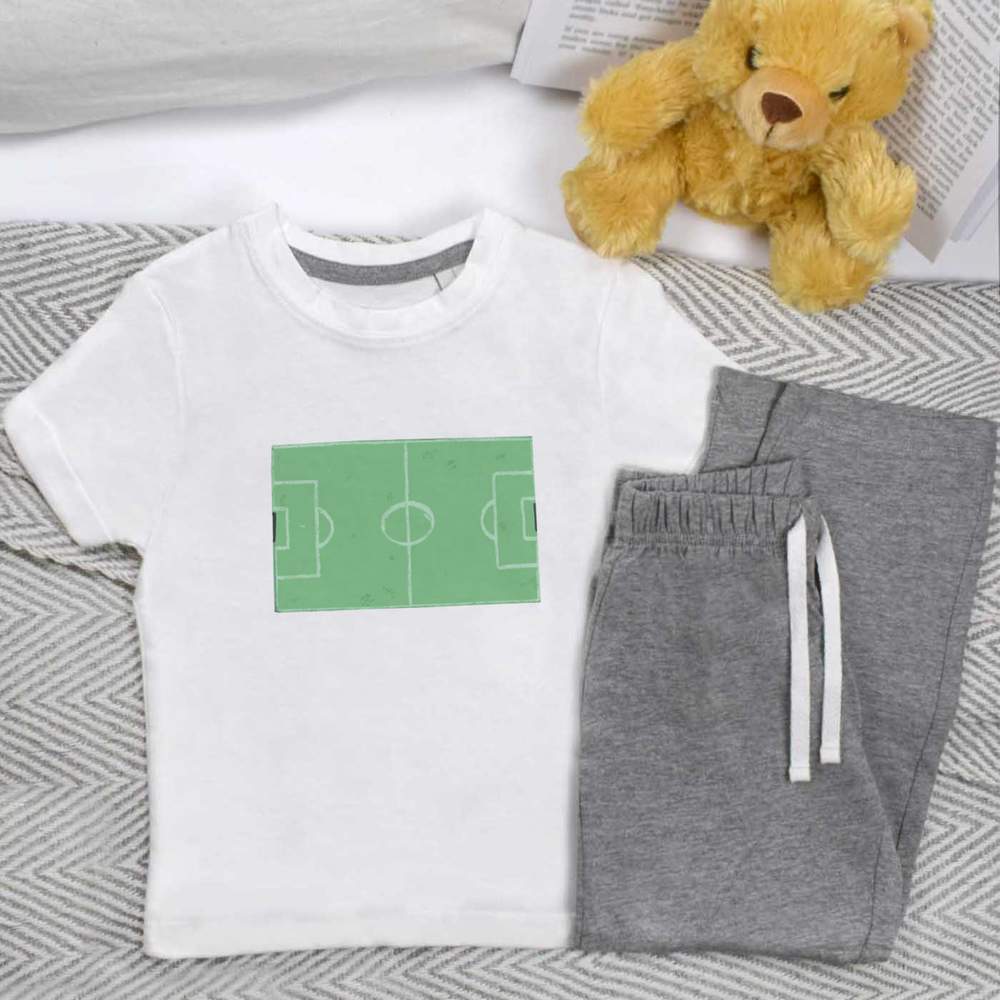 'Sketchy Football Field' Kids Nightwear / Pyjama Set (KP054500)