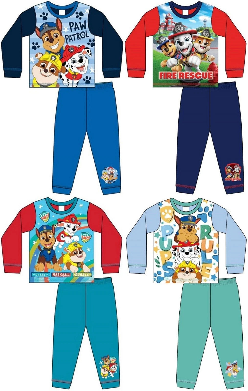 PAW PATROL Boy's Pyjamas/ RUBBLE, CHASE & MARSHALL PJs Sizes 18 months-5 years