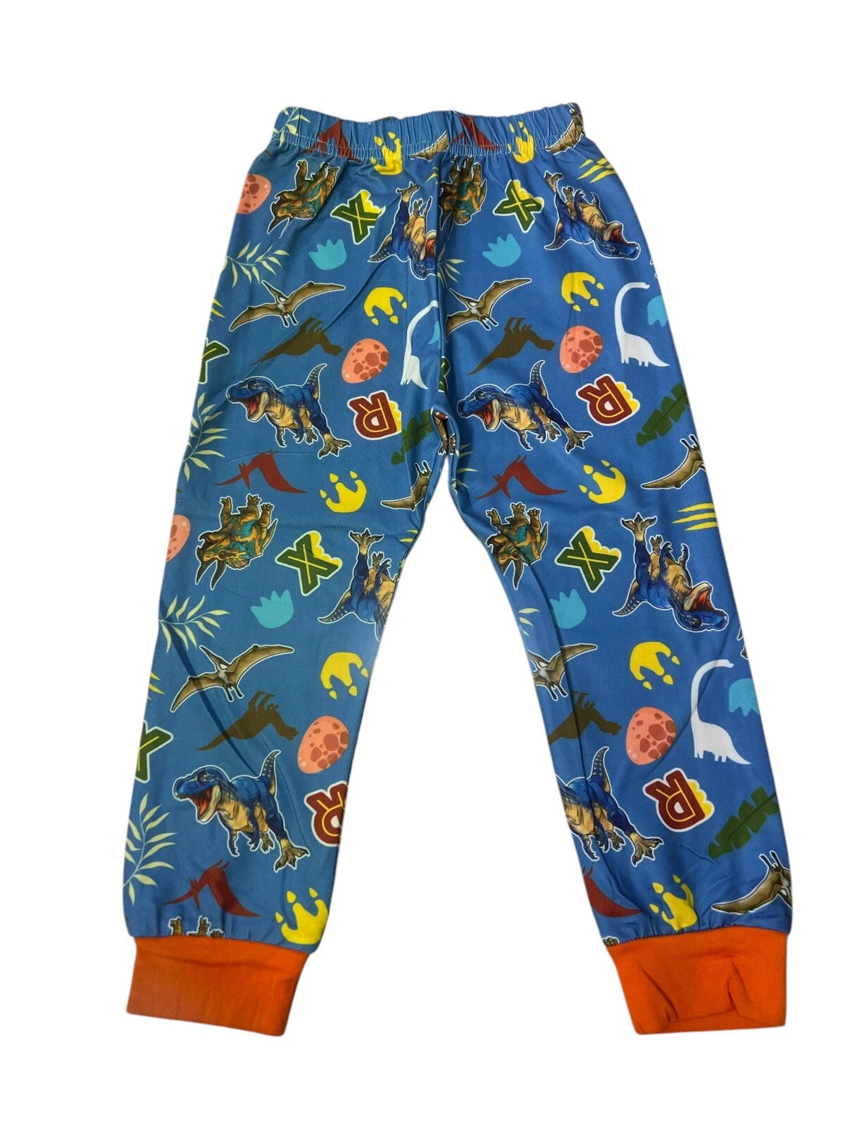 Kids T-Rex Pyjamas Set Boys Girls Night Time Pyjamas Orange B1018LL N