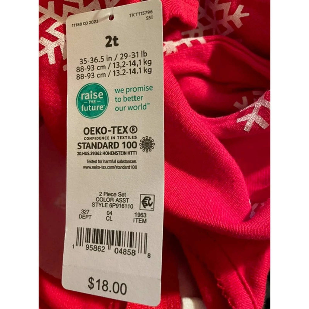 Carter's Toddler Girls' Snowflake Reindeer/Santa Footed Pajama Set