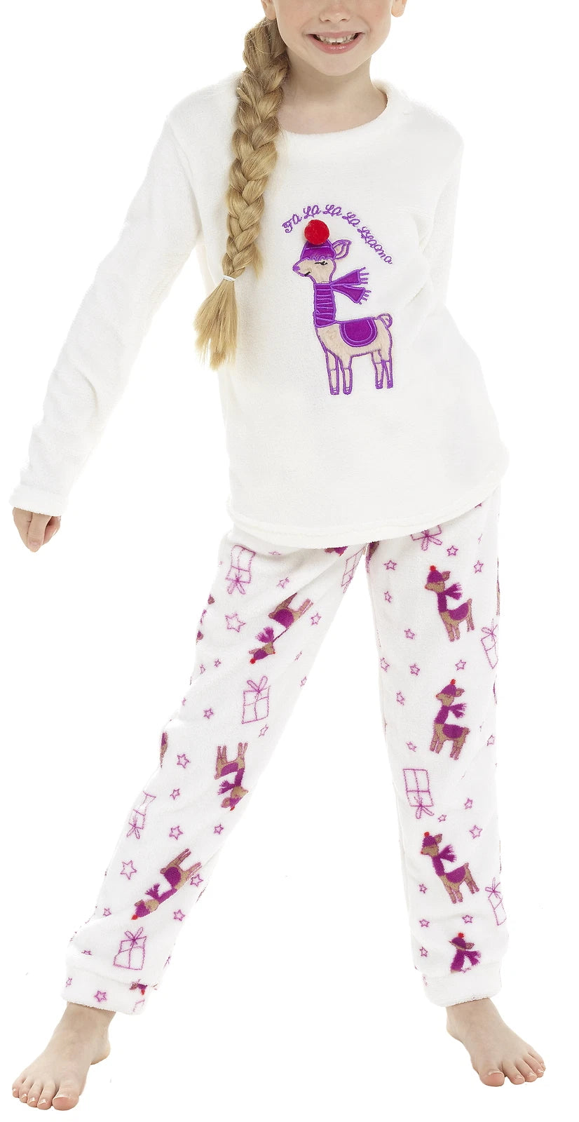 Foxbury Girls  Fleece Llama Pyjama Set
