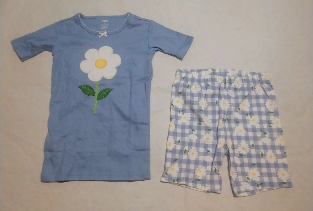 NWT Gymboree Daisy Gingham Short Sleeve Shorts Pajamas PJs 2PC Toddler Girl