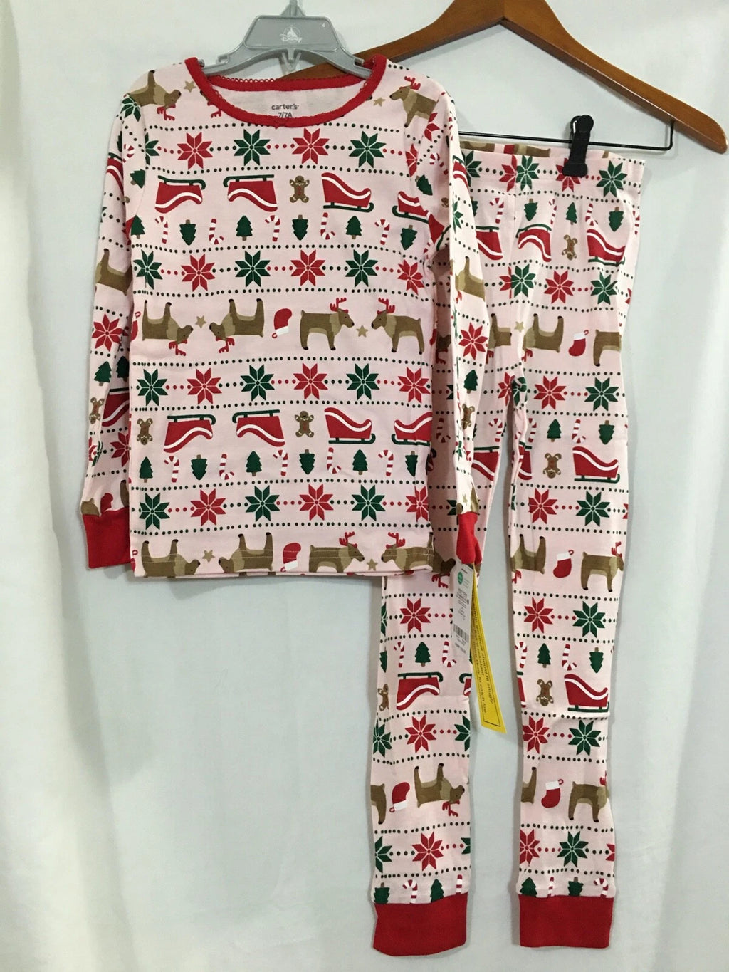 New Carter's Fair Isle Pink Girl Cotton 2 pc Pajama Set Christmas 2T,3T,4T,5T