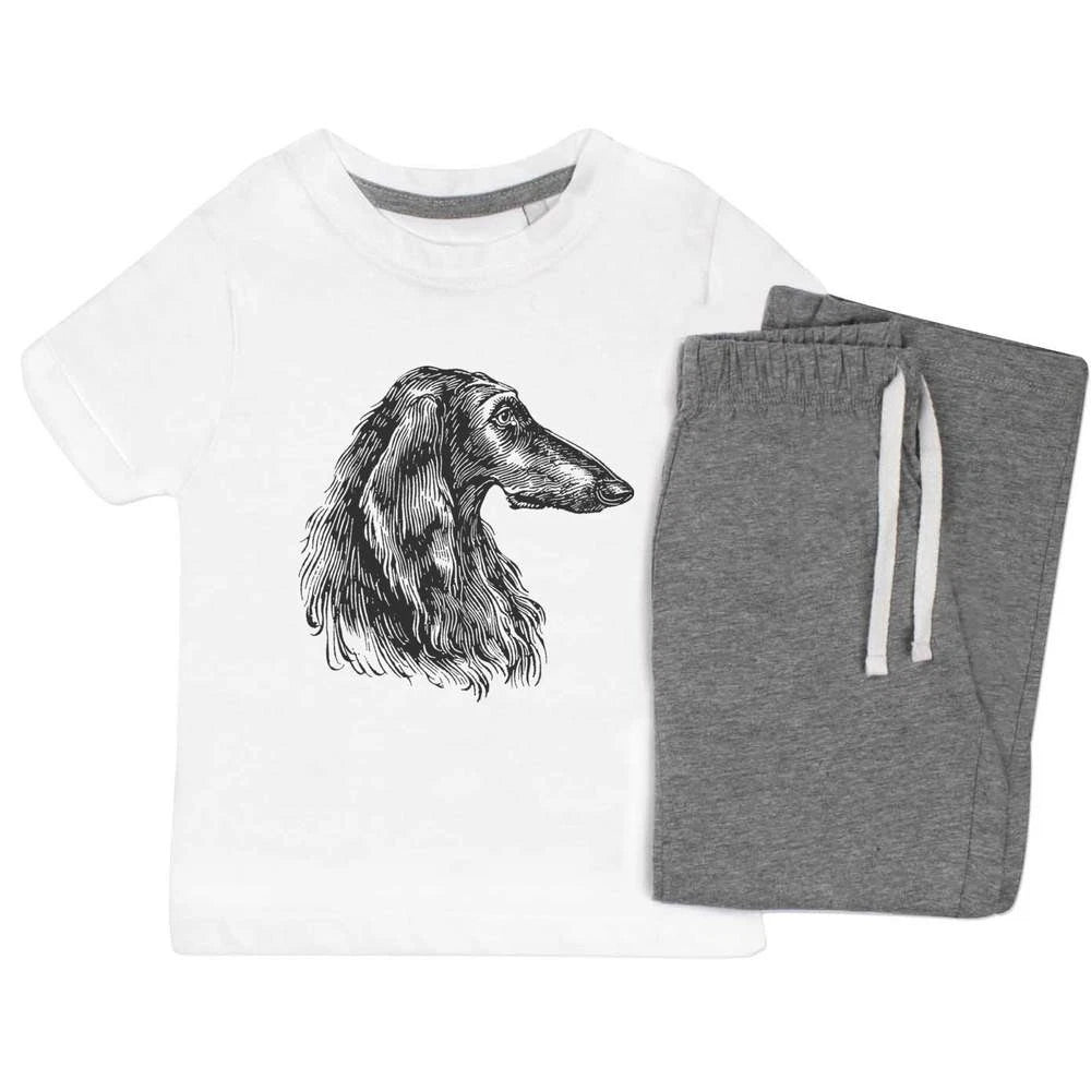 'Afghan Hound Side View' Kids Nightwear / Pyjama Set (KP054328)
